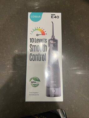 E40 Portable Oral Irrigator in Black- 10-Level Smooth Control
